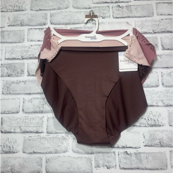 Tranquil & True 3 pack Laser Bonded Matte Microfiber Lace Bikini 3X NEW - Picture 1 of 9